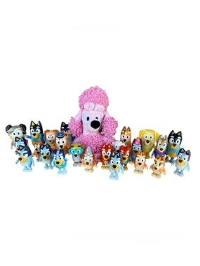 24pc Bluey & Friends Mega Figure Lot Rare Security Chilli Alfie Calypso + Coco